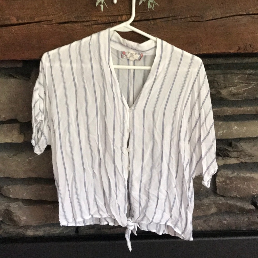 Striped tie crop top